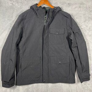 G. H. BASS CO. HARD SERVICE HOODED RAIN JACKET‎ MENS BLACK LARGE